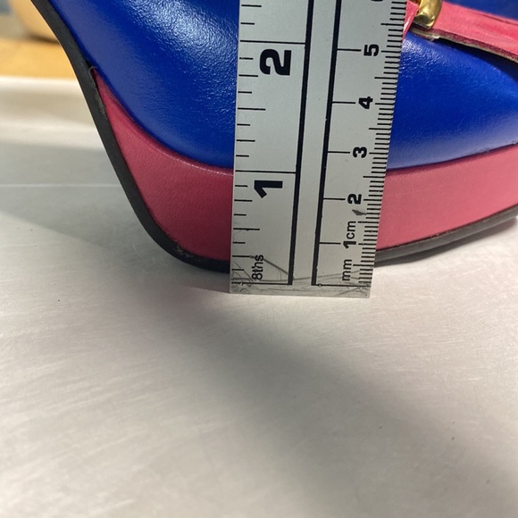 RARE DP PURSE MADE IN ITALY PLATFORM SLING BACK HEELS SIZE 38 - Picture 8 of 13